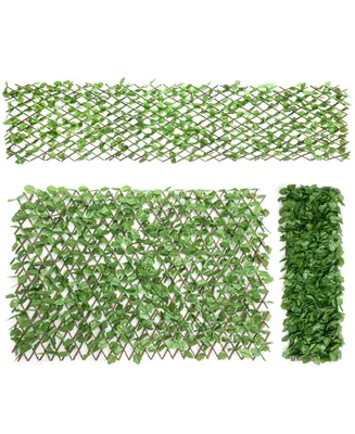 Costway 3PC Artificial Leaf Faux Ivy Privacy Fence Screen Expandable Retractable