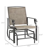 Outsunny 2pc Outdoor Glider Chair Set, Patio Swing Armchair Furniture,