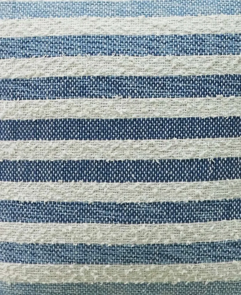 Vibhsa Linden Street 100% Cotton Ombre Textured Stripe Decorative Pillow, 20" x 20"