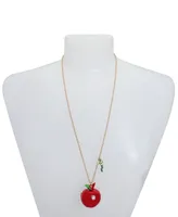 Betsey Johnson Red Apple Pendant Necklace