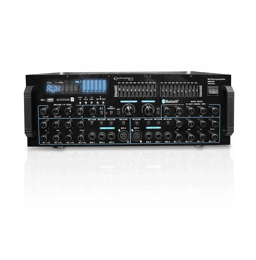 Technical Pro Built-in dual 10-band equalizer Pro Bluetooth Mic Mixing Amplifier