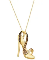 Le Vian Ombre Chocolate Ombre Diamond & Nude Diamond High Heel Sandal Pendant Necklace (3/4 ct. t.w.) in 14k Gold, 18" + 2" extender