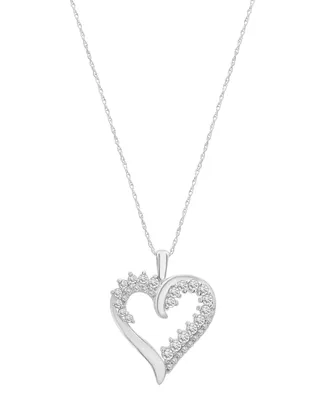 Diamond Open Heart 18" Pendant Necklace (1/2 ct. t.w.) , Created for Macy's