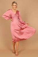 Petal and Pup Women's Noelle Twist Front Pleated Midi Dress