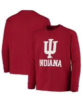 Big Boys Champion Crimson Indiana Hoosiers Lockup Long Sleeve T-shirt