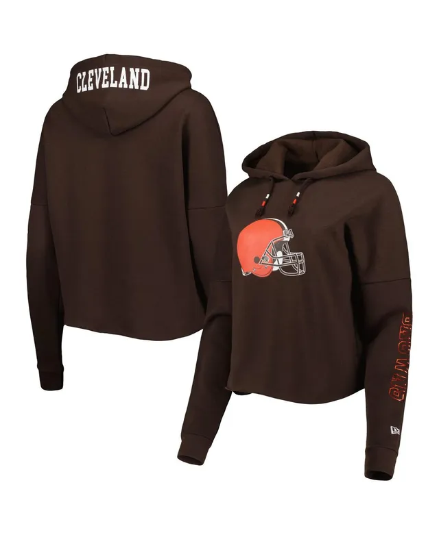 MSX by Michael Strahan Women's Brown Cleveland Browns Amelia Turtleneck  Pullover Hoodie