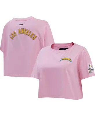 Women's Pro Standard Pink Los Angeles Chargers Cropped Boxy T-shirt