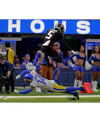 Drake London Atlanta Falcons Unsigned Leaps to Avoid a Tackle Photograph