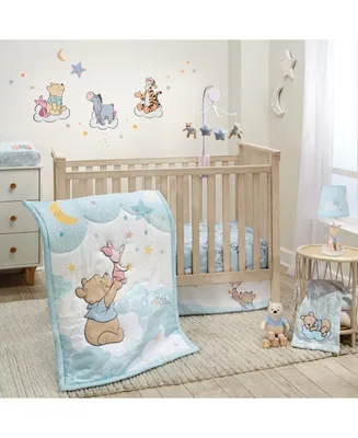 Bedtime Originals Disney Baby Starlight Pooh 3-Piece Blue Nursery Crib Bedding Set