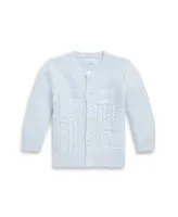Polo Ralph Lauren Baby Boys or Girls Contrast-Knit Cotton Long Sleeves Cardigan