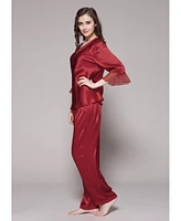 Lilysilk Women's 22 Momme Laced Silk Pajama Set