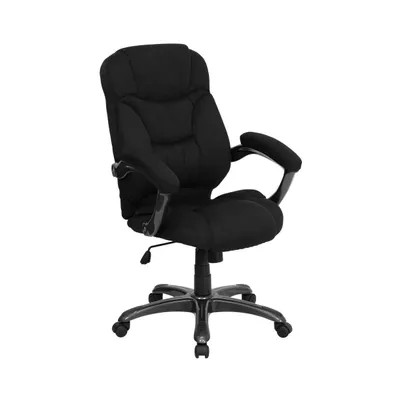 Emma+Oliver High Back Executive Ergonomic Office Chair With Silver Nylon Base And Arms