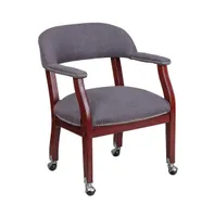 Emma+Oliver Conference Chair With Accent Nail Trim And Casters