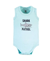 Hudson Baby Boys Cotton Sleeveless Bodysuits, Surfer Dude, 18-24 Months