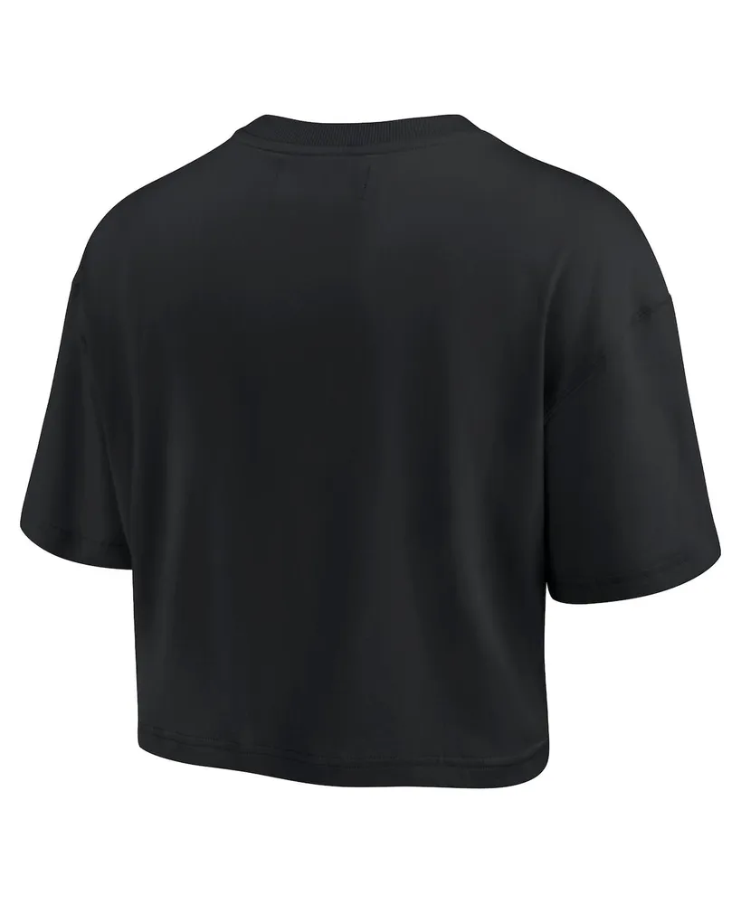 Women's Fanatics Signature Black Cincinnati Bengals Super Soft Short Sleeve Cropped T-shirt