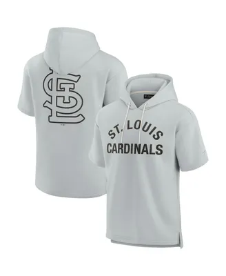 Men's and Women's Fanatics Signature Gray St. Louis Cardinals Super Soft Fleece Short Sleeve Hoodie