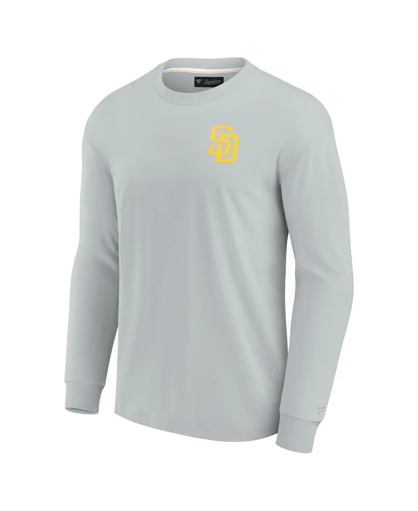 Men's and Women's Fanatics Signature Gray San Diego Padres Super Soft Long Sleeve T-shirt