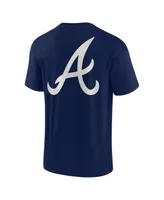 Men's and Women's Fanatics Signature Navy Atlanta Braves Super Soft Short Sleeve T-shirt