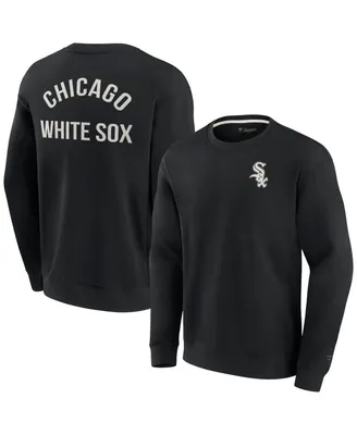 Men's and Women's Fanatics Signature Black Chicago White Sox Super Soft Pullover Crew Sweatshirt