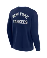 Men's and Women's Fanatics Signature Navy New York Yankees Super Soft Pullover Crew Sweatshirt