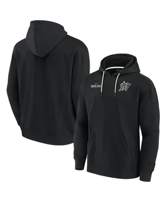 Men's and Women's Fanatics Signature Black Miami Marlins Super Soft Fleece Pullover Hoodie