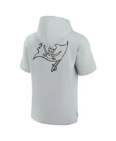 Men's and Women's Fanatics Signature Gray Tampa Bay Buccaneers Super Soft Fleece Short Sleeve Hoodie