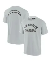 Men's and Women's Fanatics Signature Gray Los Angeles Chargers Super Soft Short Sleeve T-shirt