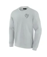 Men's and Women's Fanatics Signature Gray Los Angeles Rams Super Soft Pullover Crew Sweatshirt