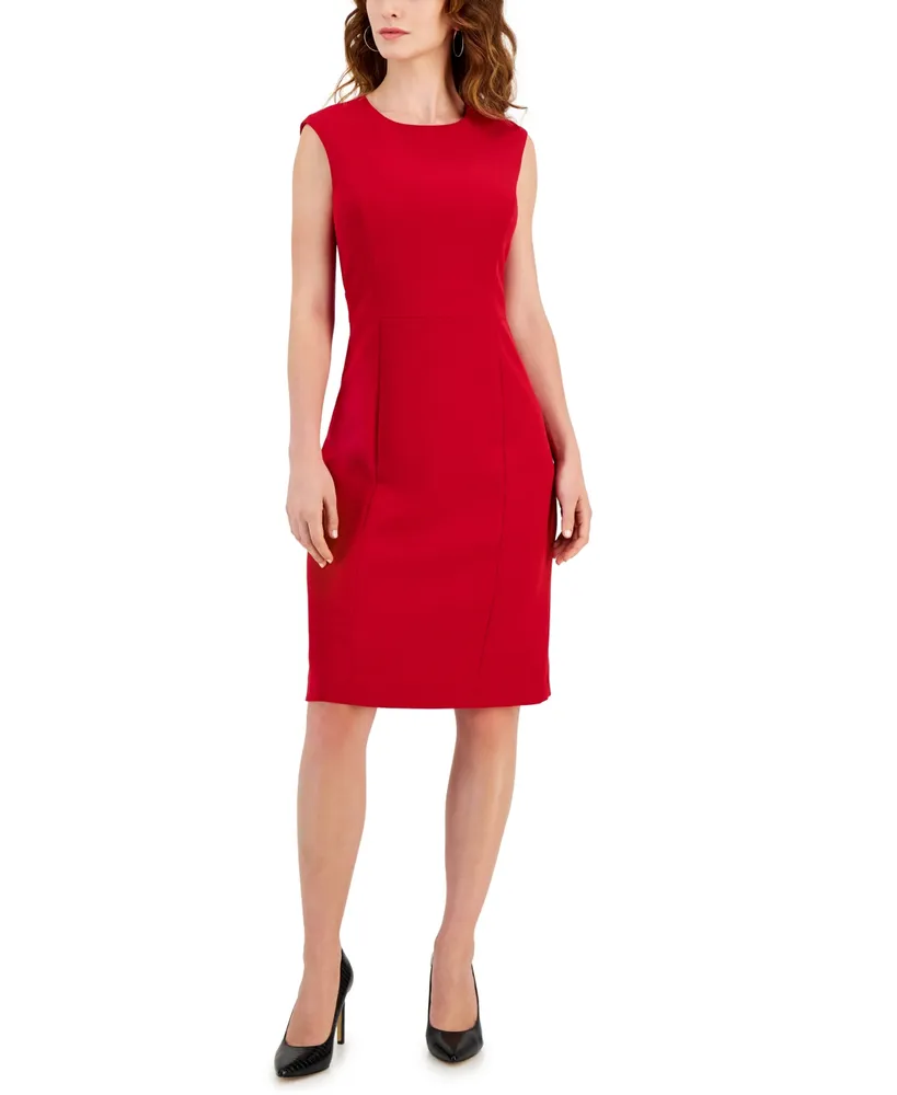 Kasper Petite Sleeveless Crew-Neck Sheath Dress