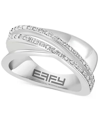 Effy Diamond Crossover Statement Ring (1/5 ct. t.w.) in Sterling Silver