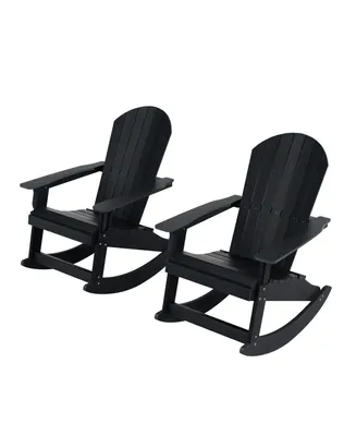 Piece Outdoor Patio All-weather Adirondack Rocking Chair Set
