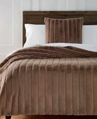 Hotel Collection Channeled Faux Fur Blanket, Full/Queen, Created for Macy's