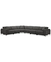 Closeout! Adney 161" 6-Pc. Zero Gravity Fabric Sectional with 4 Power Recliners, Created for Macy's