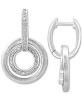Effy Diamond Interlocking Circle Hoop Earrings (1/6 ct. t.w.) in Sterling Silver