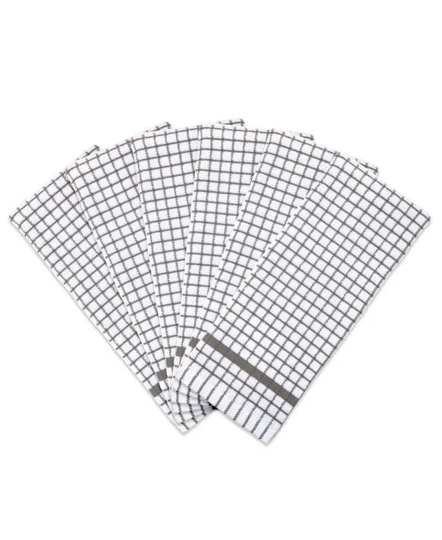 Sloppy Chef Classic Checkered Kitchen Towels (Pack of 6), 100% Cotton,  15x25 in.
