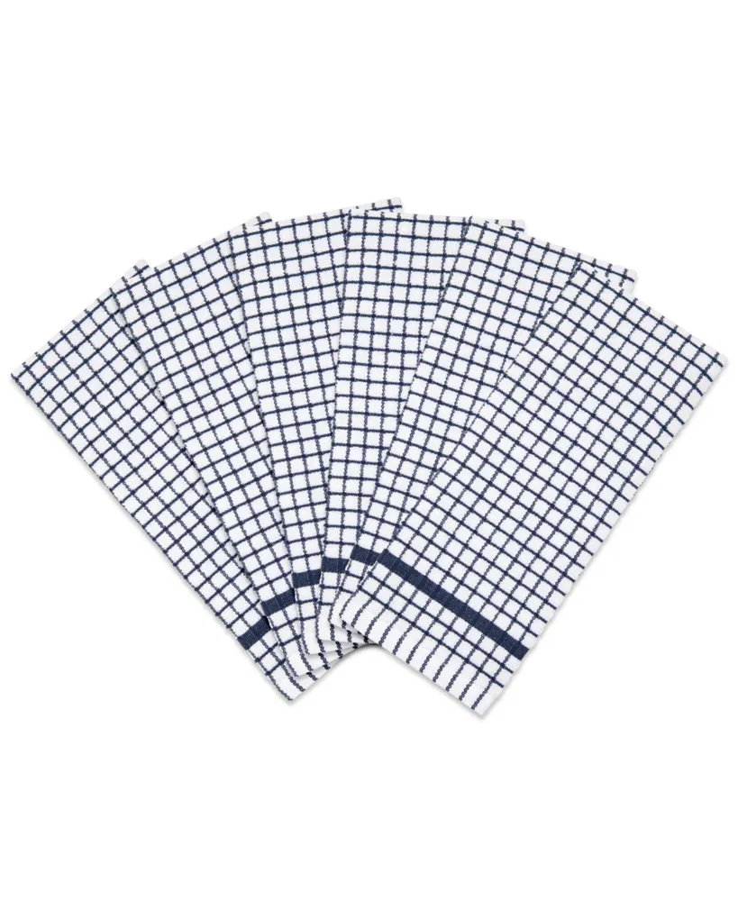 Sloppy Chef Classic Checkered Kitchen Towels (Pack of 6), 100% Cotton, 15x25 in.