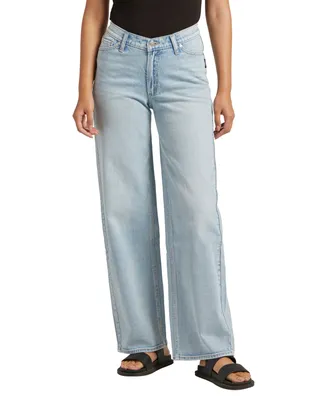 Silver Jeans Co. Women's V-Front Mid Rise Wide Leg Jeans