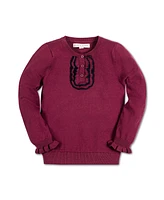 Hope & Henry Girls Long Sleeve Ruffle Sweater Henley