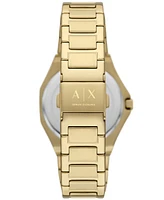 A|X Armani Exchange Unisex Quartz Three Hand Gold-Tone Stainless Steel Watch 34mm