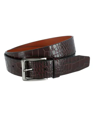Trafalgar Men's Matisse 35mm Mock Croc Leather Belt