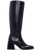 Vince Camuto Womens's Sangeti Snip-Toe Block-Heel Wide-Calf Knee-High Boots