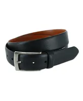 Trafalgar Men's Gregorio 35mm Herringbone Embossed Feather Edged Leather Belt