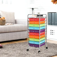 10 Drawer Rolling Storage Cart Scrapbook Office School Organizer