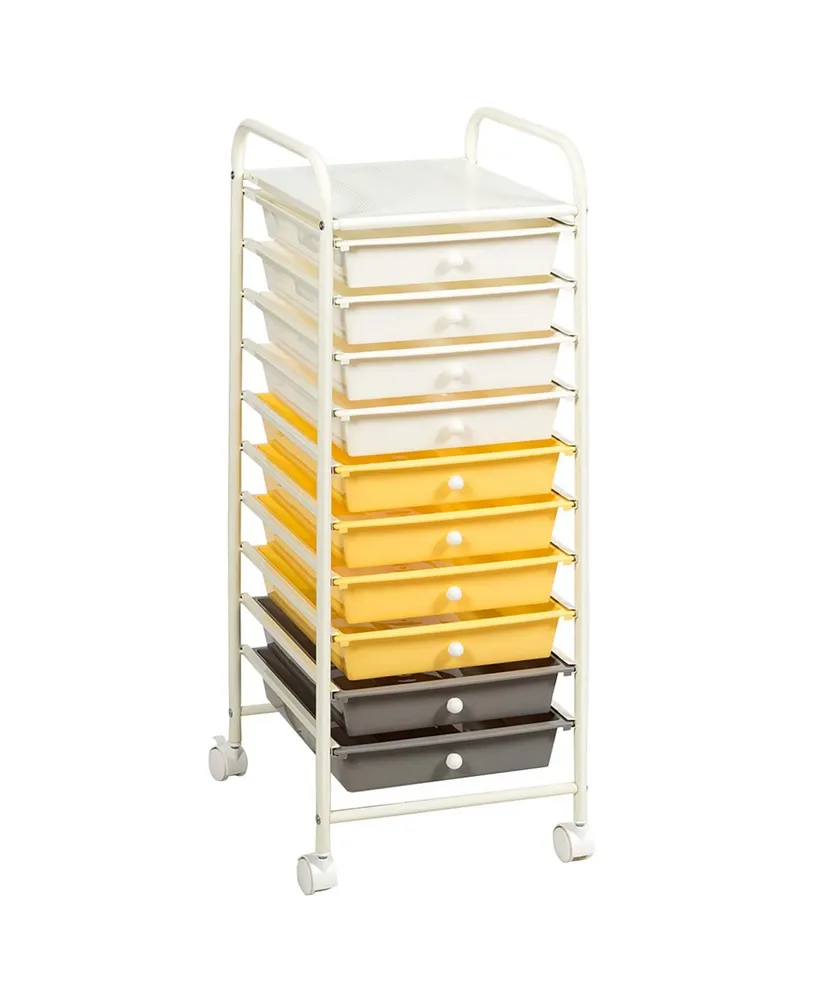 10-Drawer Rolling Storage Cart - Costway