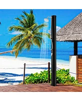 7.2 Ft 9.3 Gallon Solar Heated Shower w/ Rain Shower, Foot Shower & Hand Shower