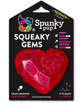 Spunky Pup Squeaky Gems Heart Dog Toy | Fun Squeak | Perfect Toys for Small to Medium Breeds