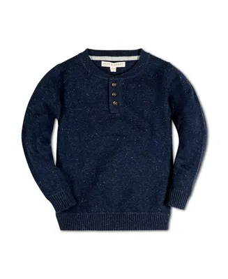 Hope & Henry Boys Organic Long Sleeve Henley Pullover Sweater, Kids