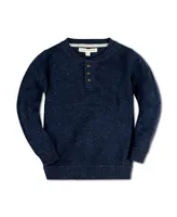 Hope & Henry Boys' Organic Long Sleeve Henley Pullover Sweater, Kids