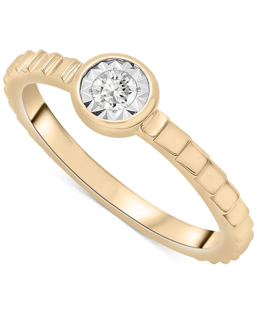 Audrey by Aurate Diamond Miracle-Plate Textured Ring (1/10 ct. t.w.) in Gold Vermeil, Created for Macy's