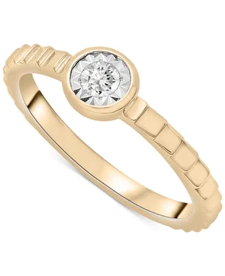 Audrey by Aurate Diamond Miracle-Plate Textured Ring (1/10 ct. t.w.) Gold Vermeil, Created for Macy's